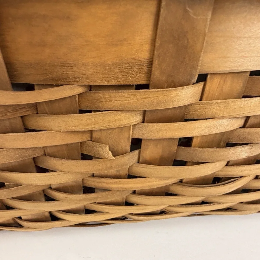 Vintage Woven Wicker Picnic Basket Floral Lined Cottagecore Boho Hamper